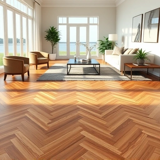 Luxurious hardwood flooring in Boca Grande, FL, with herringbone pattern, elegant furnishings, and soft natural light.