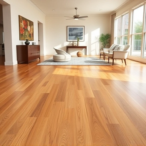 Polished hardwood floor in Chokoloskee FL, featuring intricate grain patterns and stylish contemporary decor.