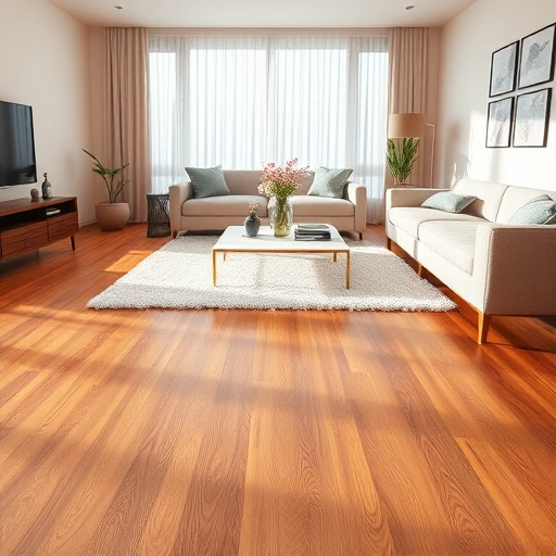 Wood flooring in a contemporary living room with warm tones, modern decor, and natural light in Alva, FL.