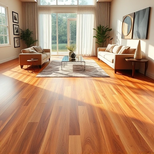 Wood flooring installation in Cypress Lake FL features polished oak planks and elegant furnishings in natural light.