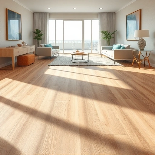 Beautifully installed wood flooring in a spacious, elegantly designed room in Fort Myers Beach, showcasing natural tones.