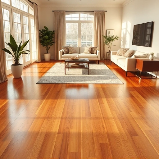 Elegant living room in Villas FL with polished hardwood floors, modern furniture, and soft ambient lighting.