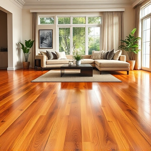 Wood flooring installation in a modern living room with oak finish, contemporary furniture, and natural light in Everglades City.