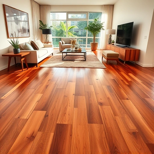 Wood flooring installation in a stylish Orlando living room featuring rich hardwood planks and natural light.