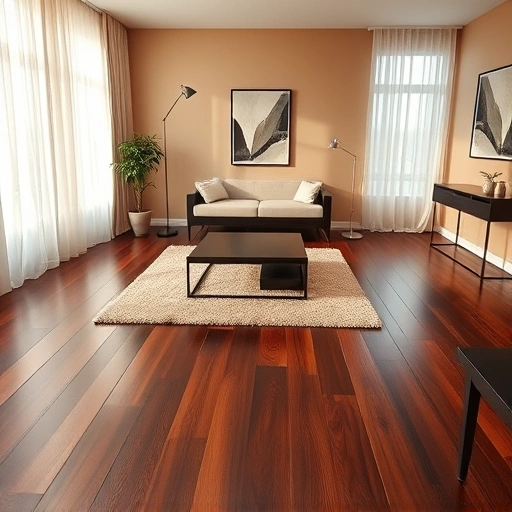 Modern living room in Buckingham FL with dark hardwood floors, natural light, and stylish decor elements.