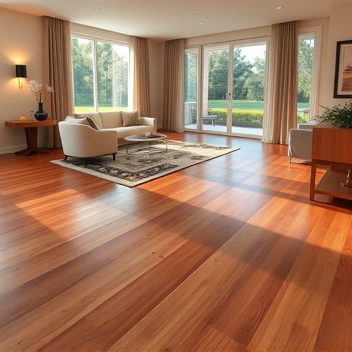 Hardwood floor water damage repair in Naples FL showcasing polished planks and elegant decor with natural light.
