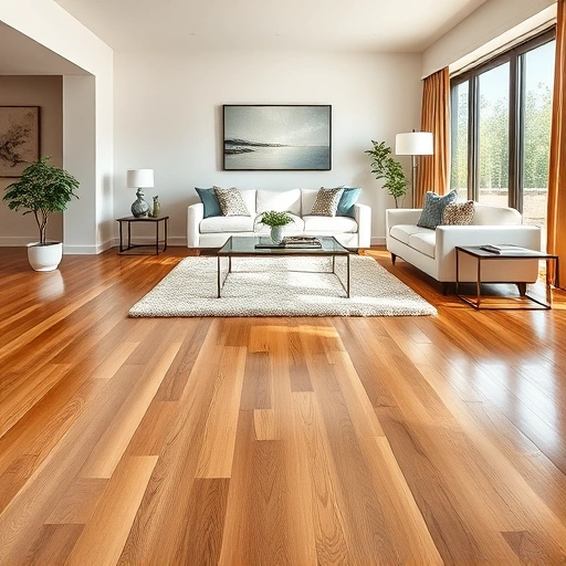 Wood flooring installation in a stylish East Naples living room with oak tones, elegant decor, and natural light.
