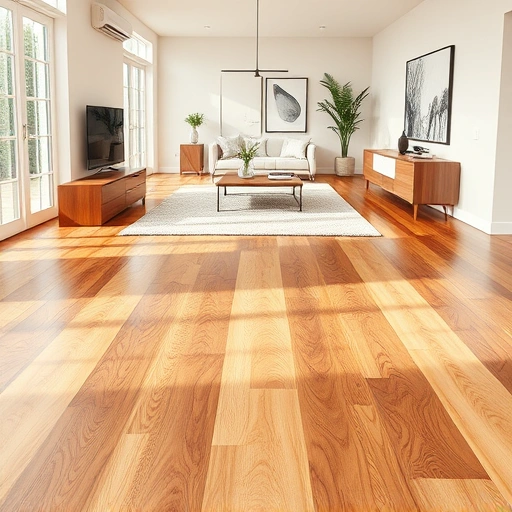 Wood flooring installation in a modern Golden Gate home with herringbone pattern and warm tones, inviting decor.