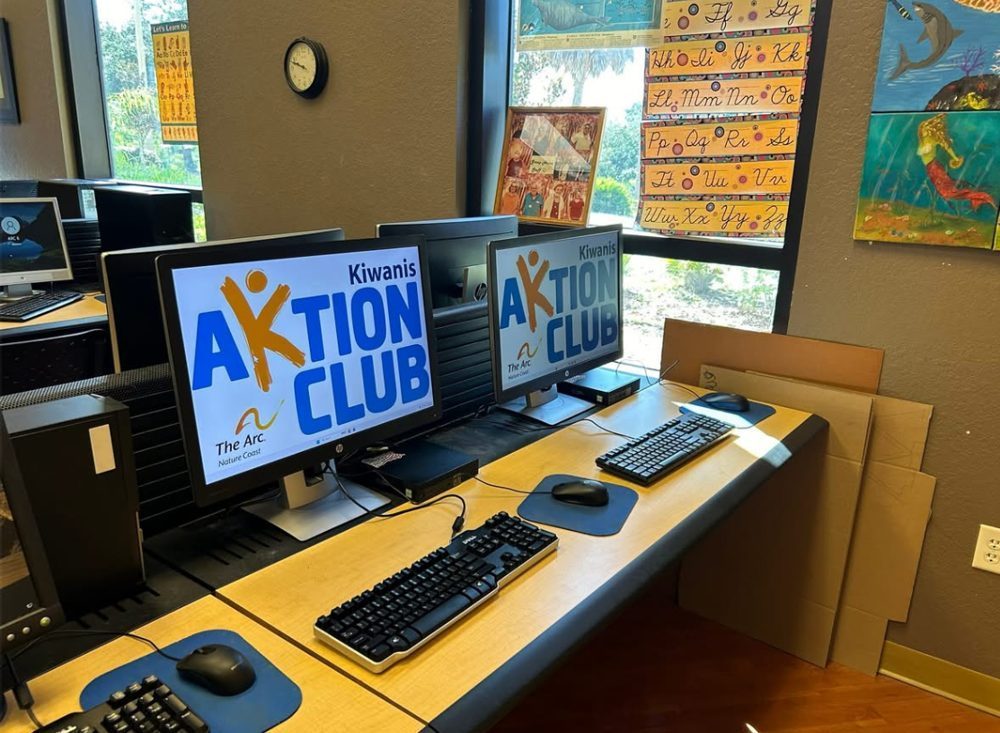 Upgraded computer lab at The Arc Nature Coast with new monitors, keyboards and mice