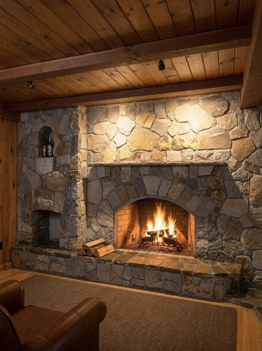 Stone Fireplace