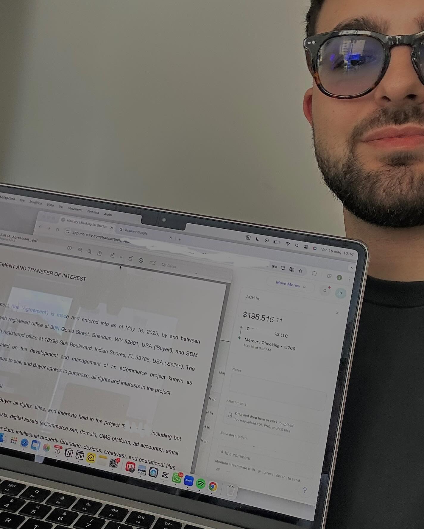 Screenshot dell'exit da 200.000€