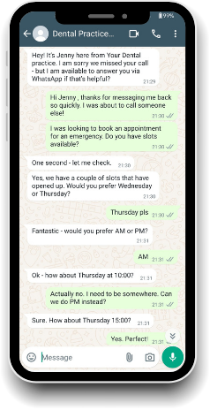 Screenshot showing teh Conversational AI Chatbot