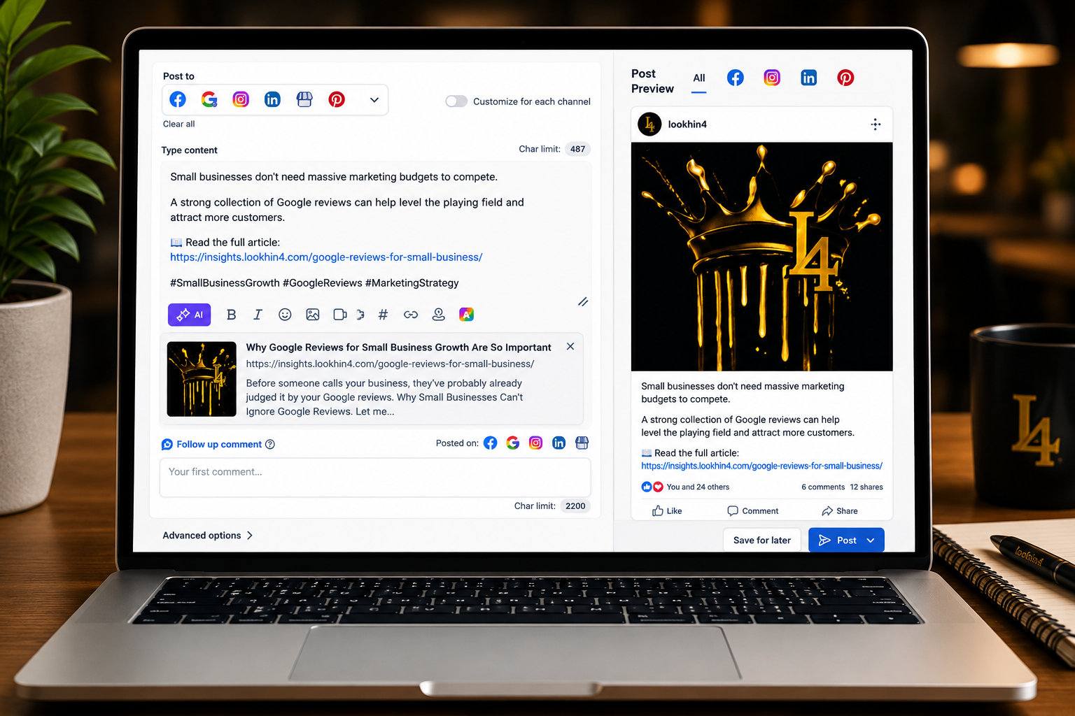 Free social media planner dashboard