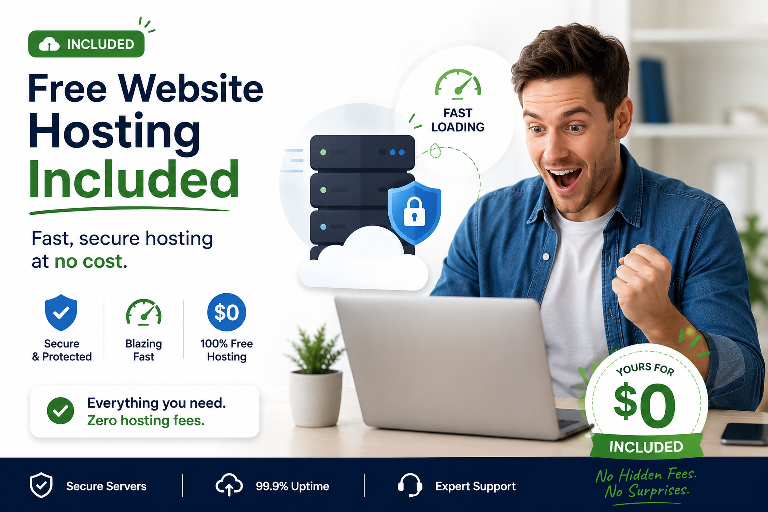 Small business owner launching a professional website.