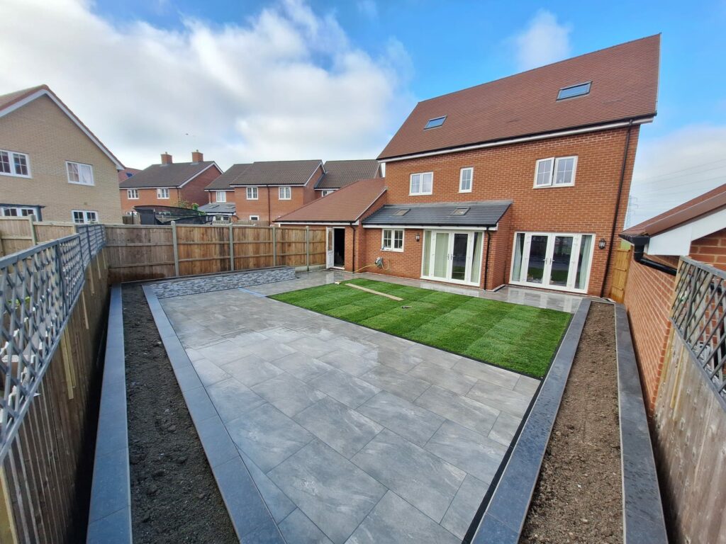 Artificial grass installation completed by Greenlake Landscapes and Driveways