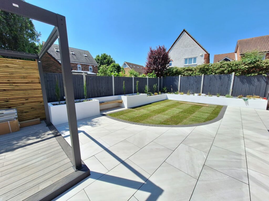 Patio installation completed by Greenlake Landscapes and Driveways