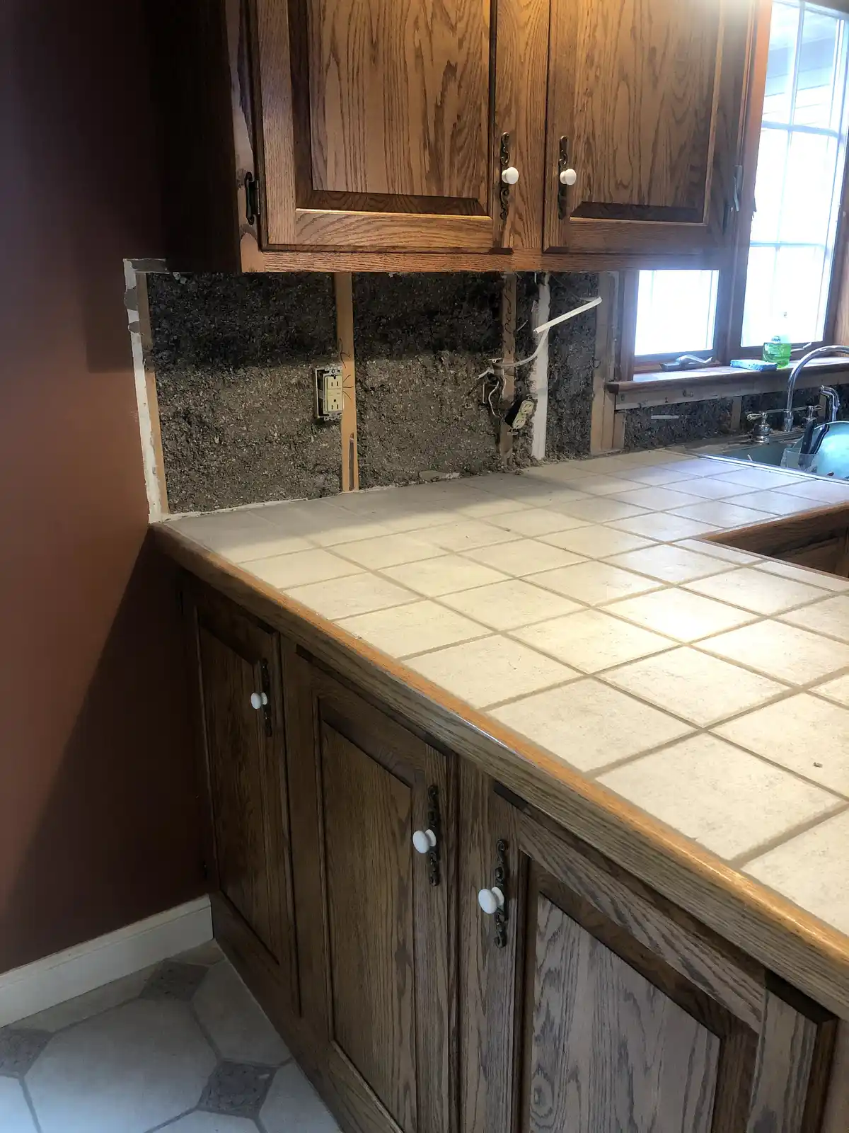 62 Candy Road, Mohnton, PA 19540: A kitchen remodel at 62 Candy Road showing exposed wall insulation and studs by Webster ...
