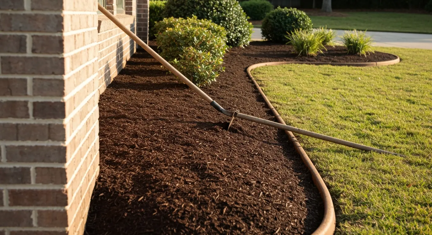 Fresh mulch installation