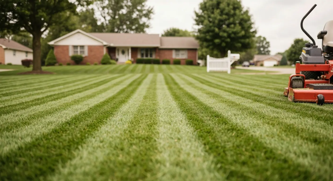 Residential lawn mowing in Center Grove