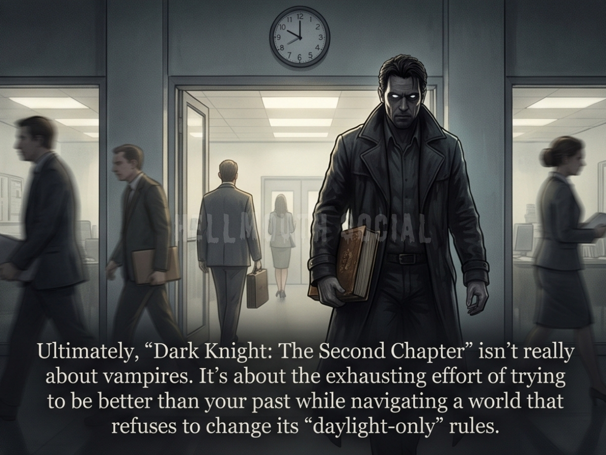 Ultimately, "Dark Knight: The Second Chapter" isn't really about vampires. It’s about the exhausting effort of trying to be better than your past while navigating a world that refuses to change its "daylight-only" rules.