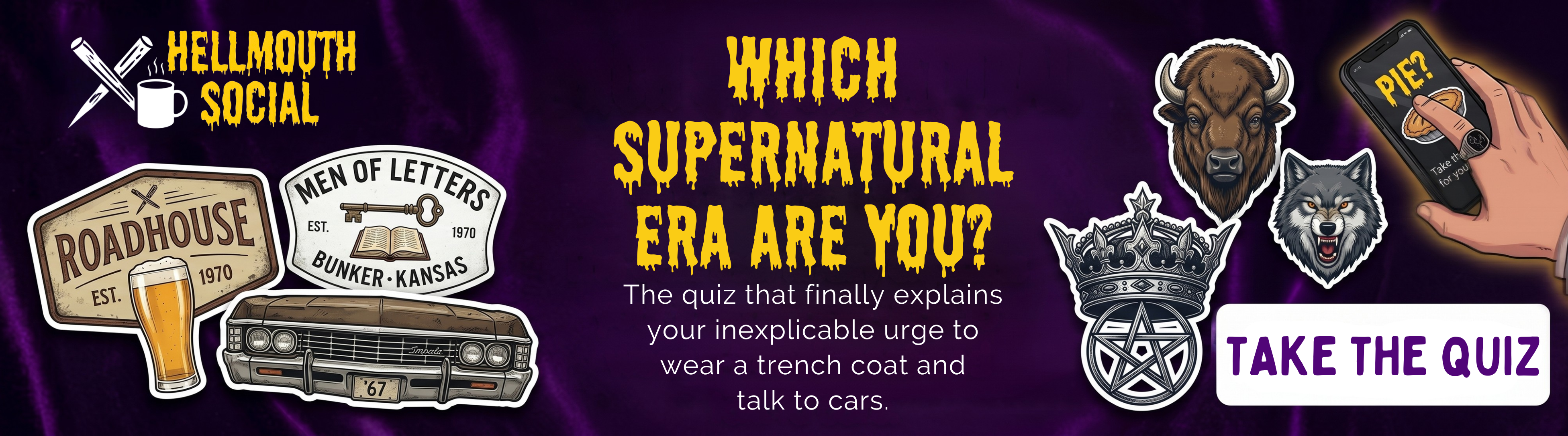 Supernatural tv show quiz banner, Which Supernatural Era Are You?