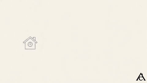 three simple icons in a row: a house with a small clock, an open floor-plan outline with a step-down shape crossed out, and a house-foundation cross-section with pipe symbols. Each icon has a small numeral tag, 1, 2, 3.