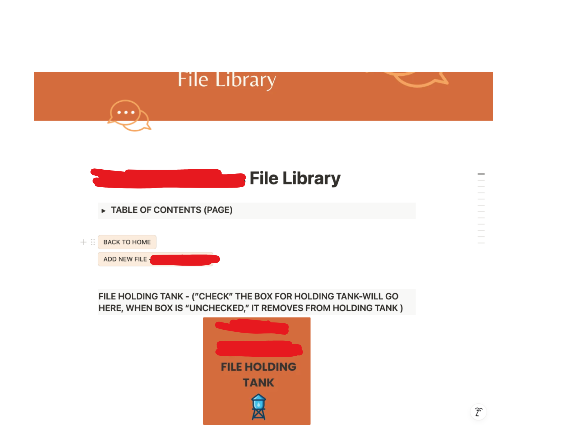 Notion custom file library sample portfolio
