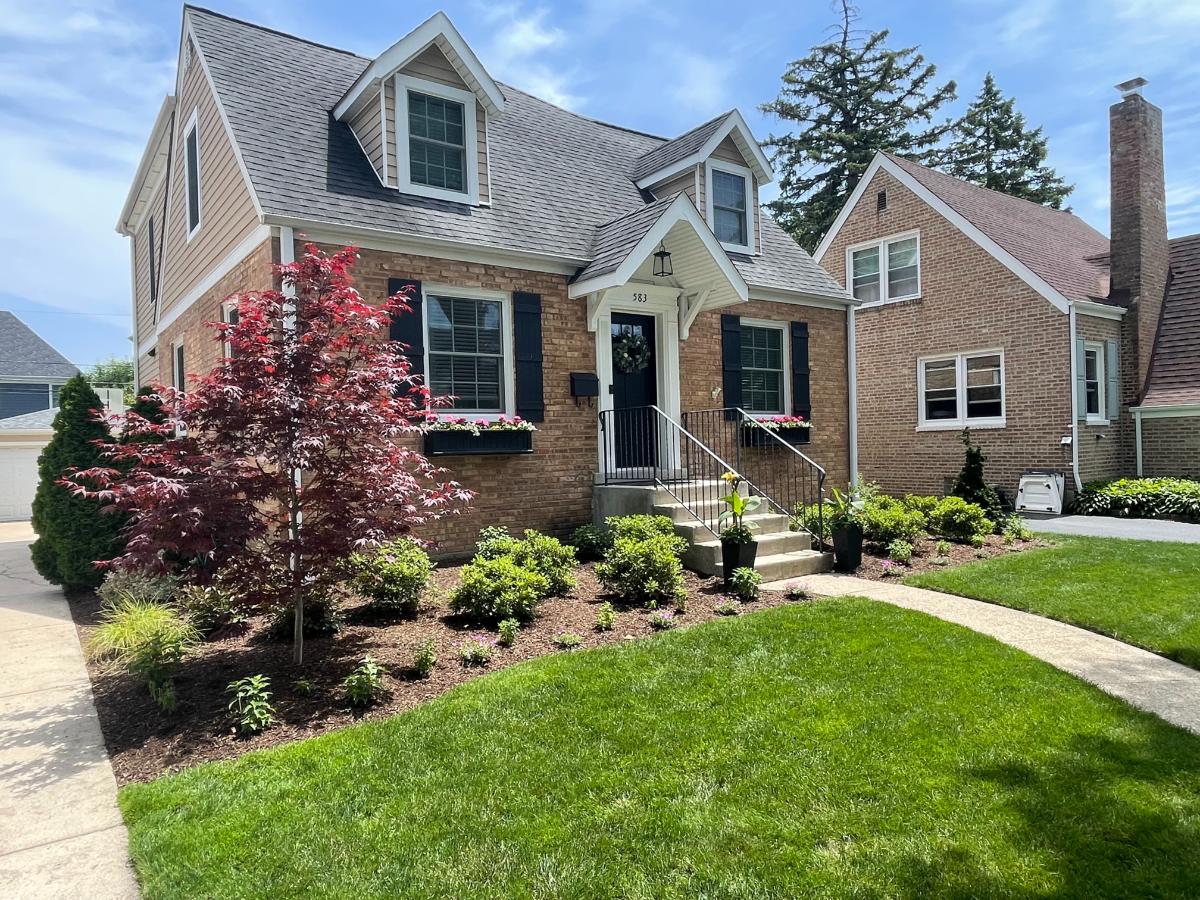 elmhurst front yard landscaping plant beds with japanese maple feature elmhurst front yard landscaping plant beds with japanese maple feature