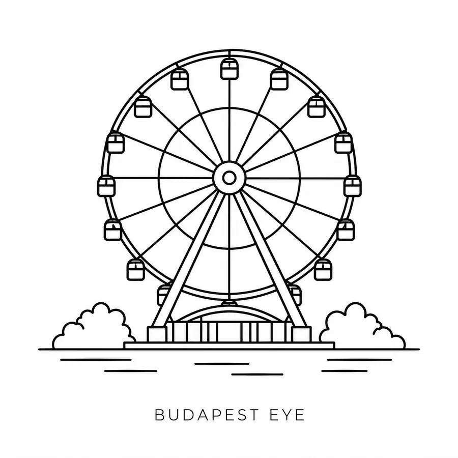 Flash tattoo design: line drawing of Budapest Eye