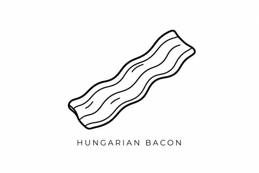 Flash tattoo design: line drawing of Hungarian bacon