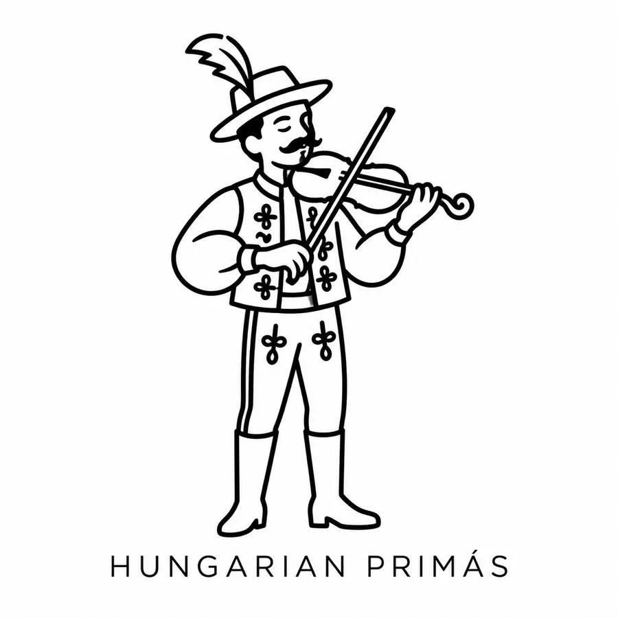 Flash tattoo design: line drawing of a folk band leader