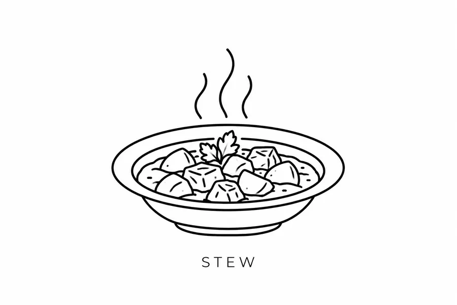 Flash tattoo design: line drawing of Hungarian stew