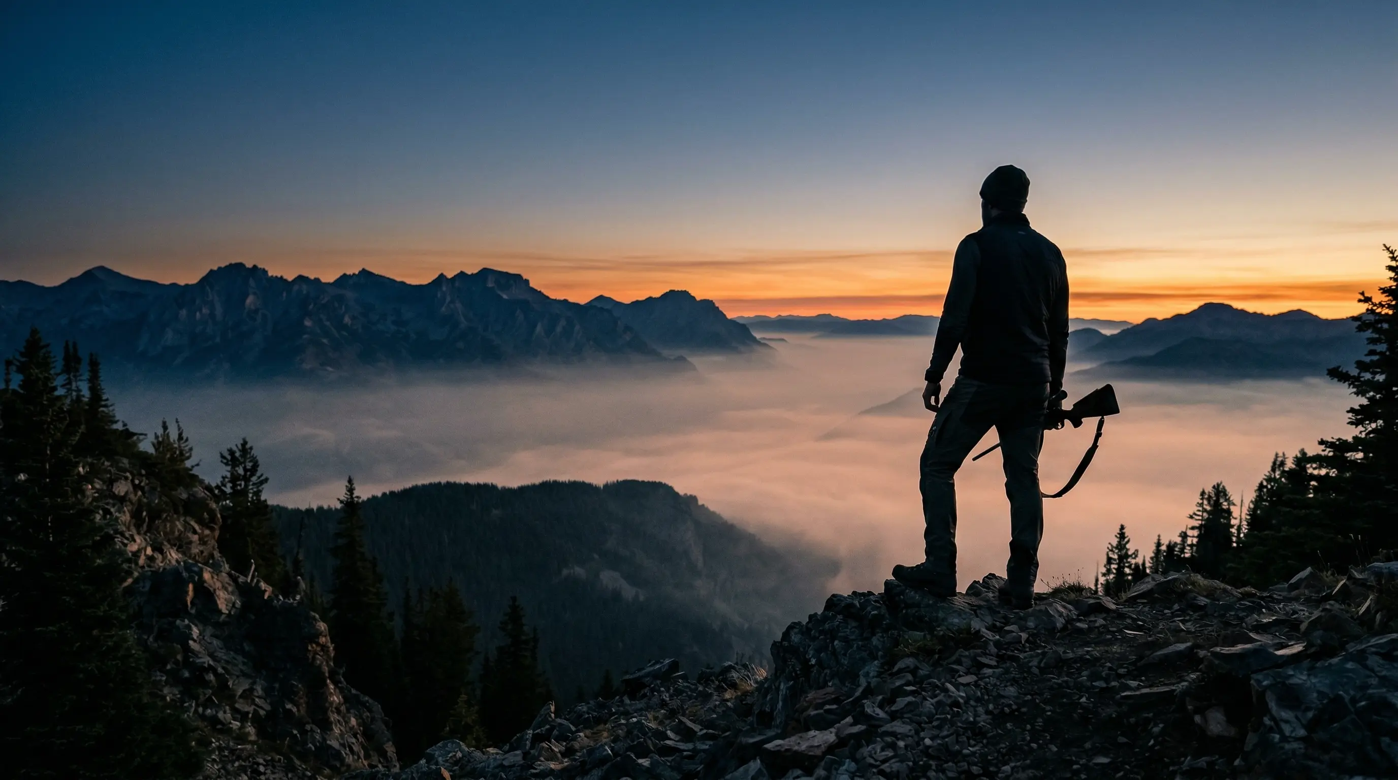 Mountain ridge at dawn