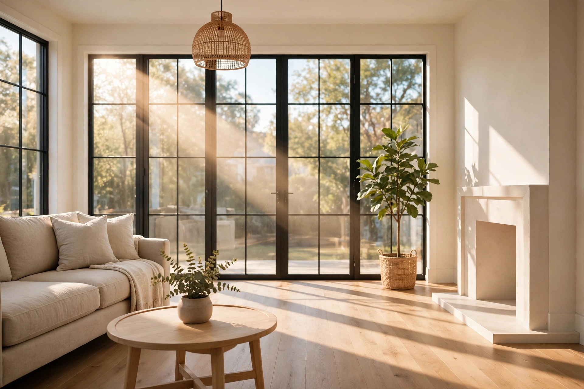 A bright, sunlit living room in a well-kept Georgia home