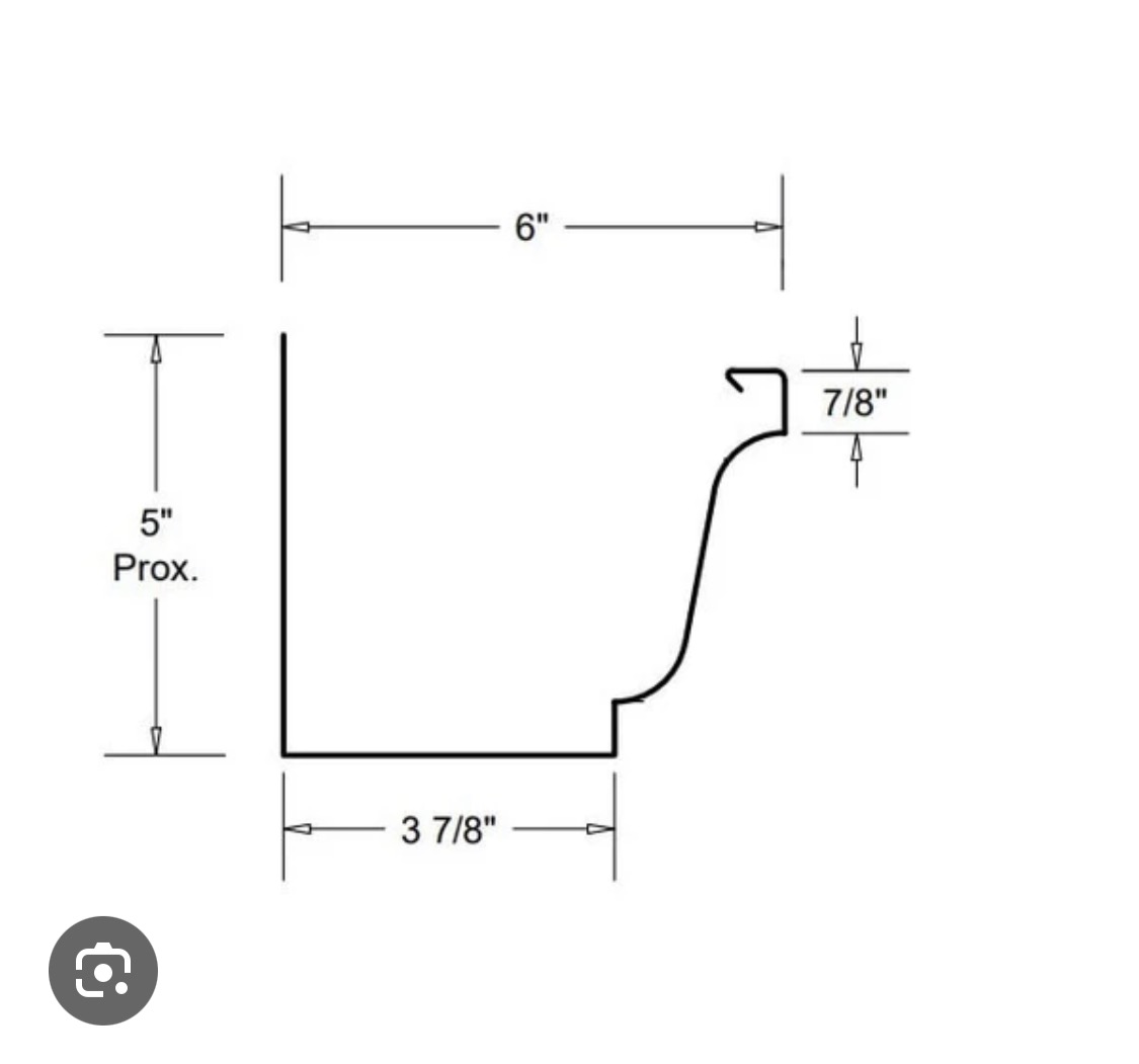 6-Inch K-Style Gutter Dimensions 6 inch K-style gutter dimensions - Rooftops Unlimited