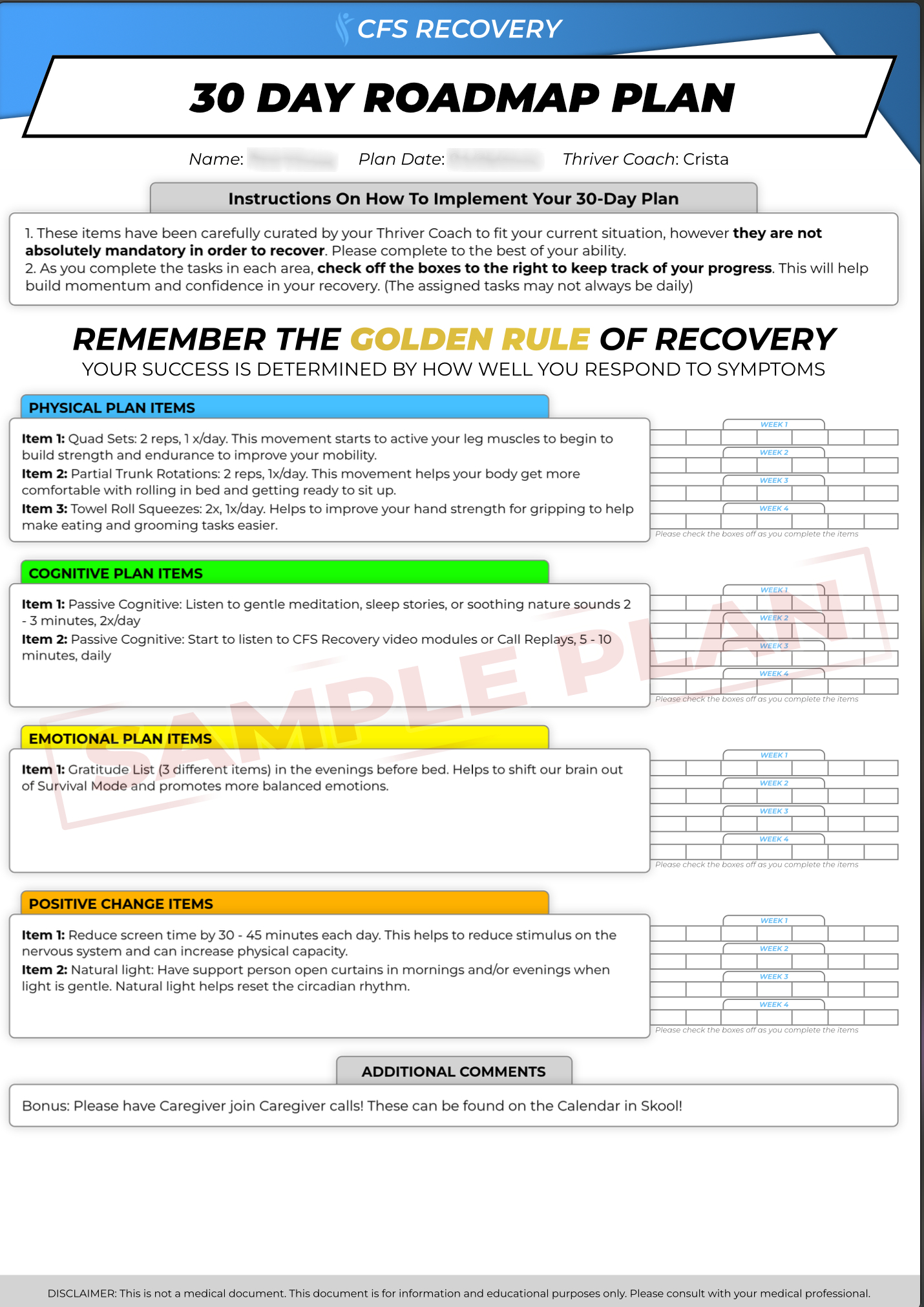 Recovery Plan - Stage 3