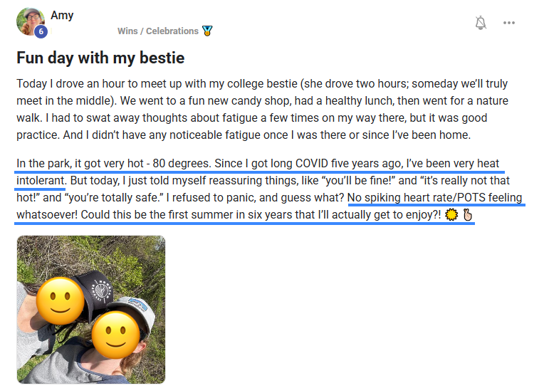 Member win - overcoming symptoms