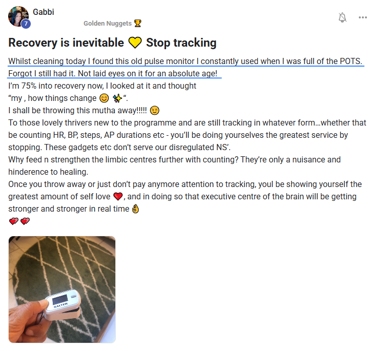 Member win - overcoming symptoms