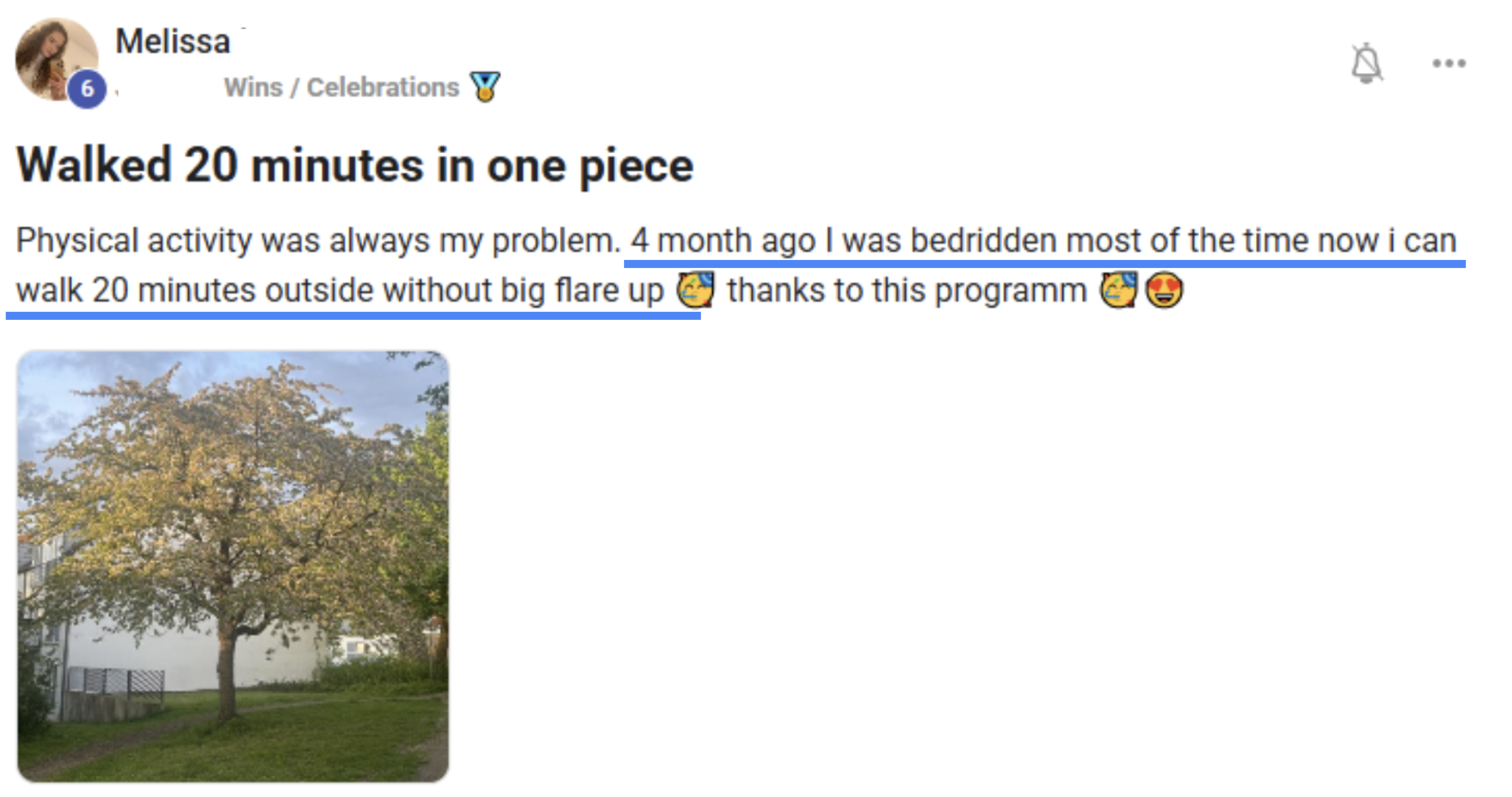 Member win - overcoming symptoms