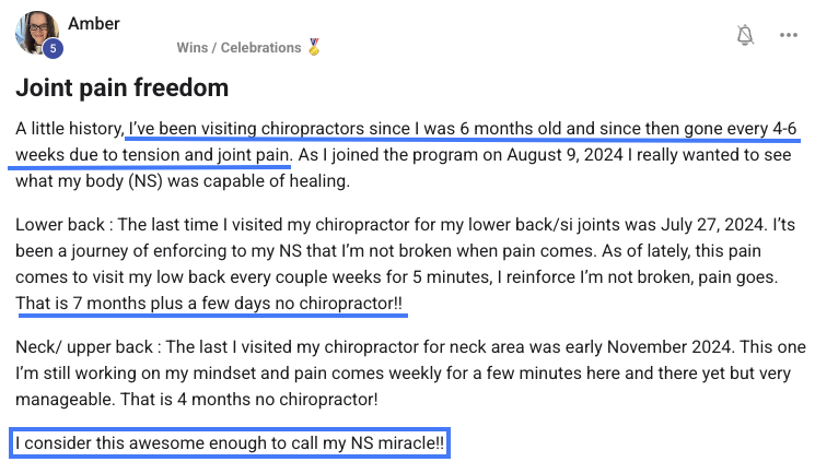 Member win - overcoming symptoms