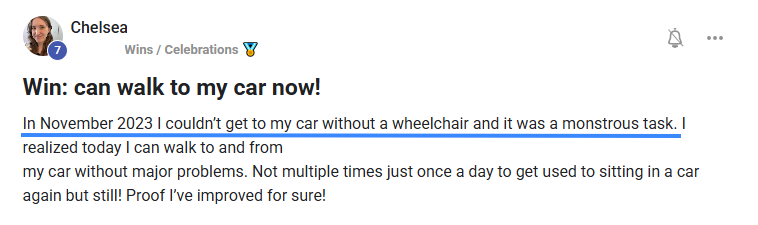 Member win - overcoming symptoms