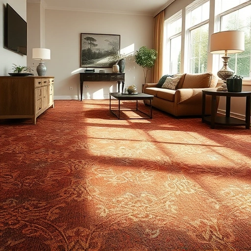 Completed carpet flooring installation in Waterford Township MI featuring rich colors, elegant patterns, and modern decor.