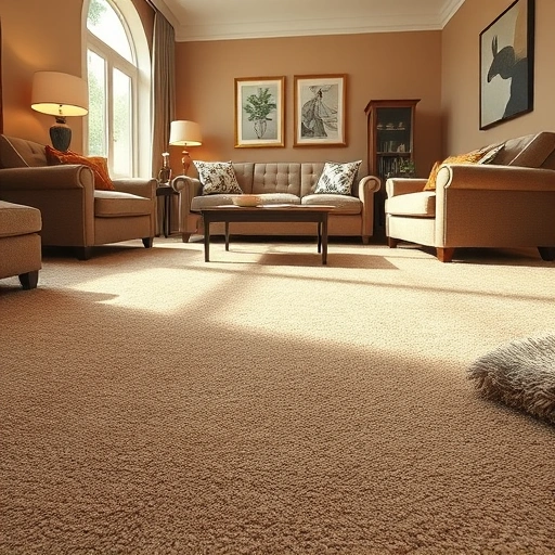 Completed carpet repair in a spacious Ann Arbor living room with elegant decor and natural light highlighting craftsmanship.