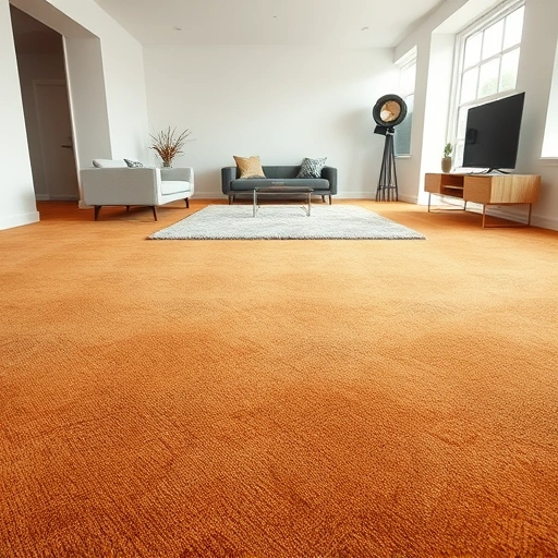 Flawlessly stretched carpet in a modern Ann Arbor room with elegant patterns and warm colors, showcasing quality craftsmanship.
