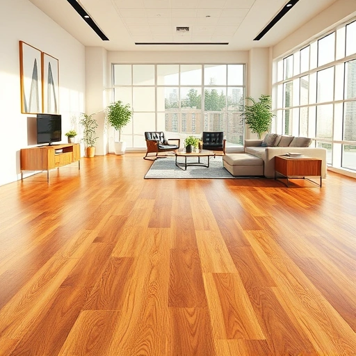 Modern office with polished hardwood flooring, natural light, and elegant decor in Ann Arbor, MI.