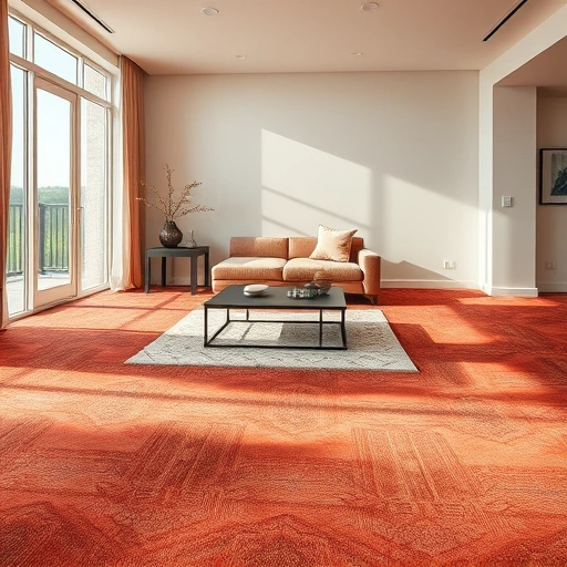 Completed carpet flooring installation in a spacious Wixom MI living room with rich colors and elegant decor.