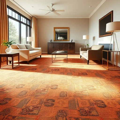 Luxurious plush carpet installation in Lyon Township MI with contemporary patterns and elegant furnishings enhancing the decor.