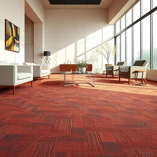 Completed carpet installation in Ann Arbor MI featuring vibrant colors and elegant patterns in a stylish room.