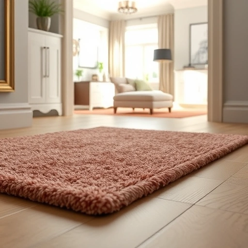 Carpet threshold installation in Ann Arbor MI, showcasing elegant transition between plush carpet and flooring types.