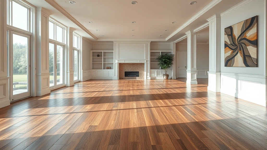 Flooring installation in a modern living room in Auburn Hills, MI.